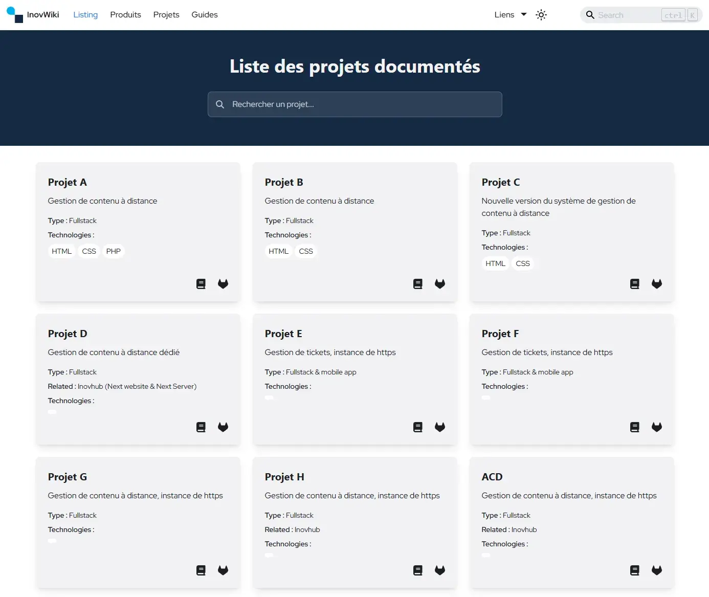 mockup wiki interne docusaurus
